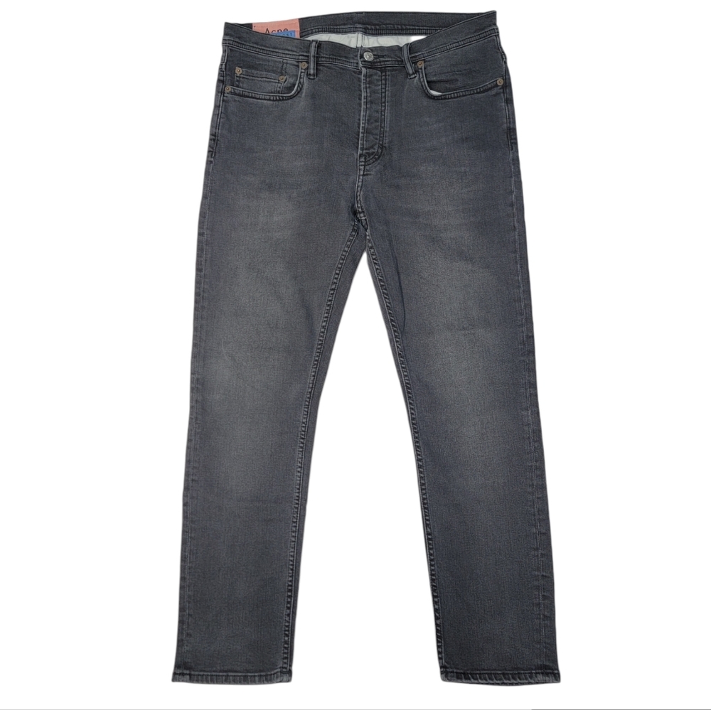 Acne Studios Bla Konst Stockholm River Black Gray Relaxed Slim Fit Jeans 32